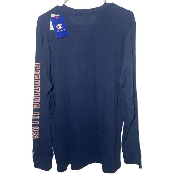 Illinois Fighting Illini Champion Long Sleeve Shirt Men’s XL Navy Blue Tee Shirt - Picture 3 of 6